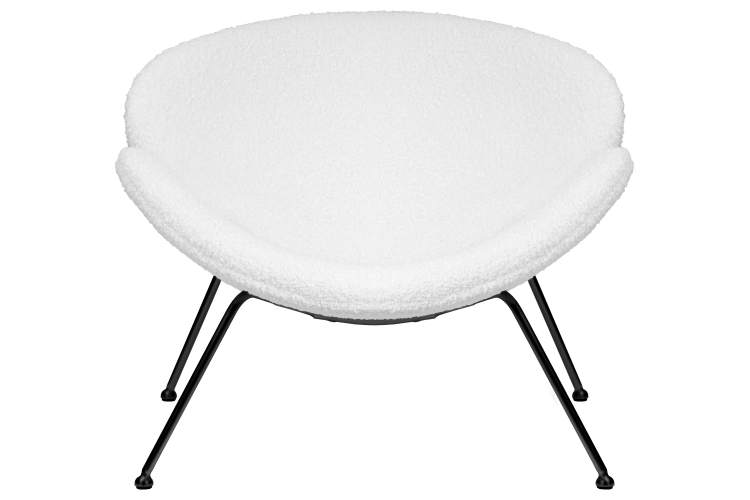 Набор 2 шт Кресло дизайнерское DOBRIN EMILY, белый (букле) ткань, черное основание-6