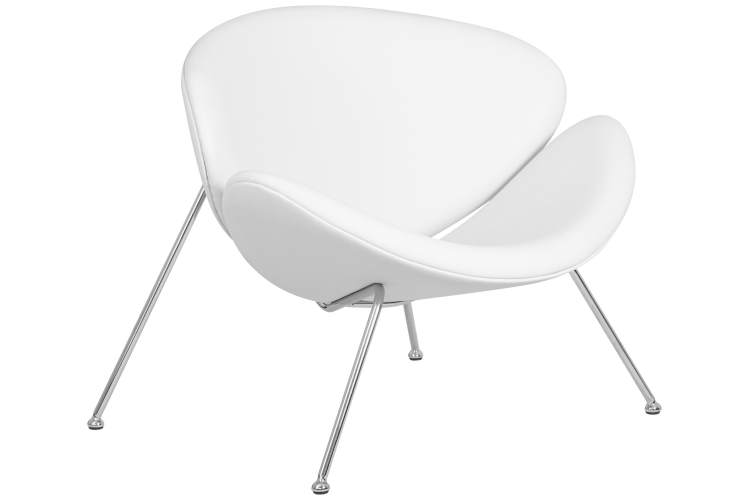 Набор 2 шт Кресло дизайнерское DOBRIN EMILY, белый винил YP17, хромированная сталь-2