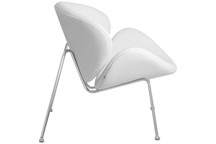 Набор 2 шт Кресло дизайнерское DOBRIN EMILY, белый винил YP17, хромированная сталь-3