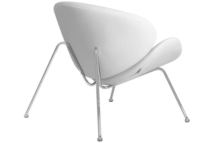 Набор 2 шт Кресло дизайнерское DOBRIN EMILY, белый винил YP17, хромированная сталь-4