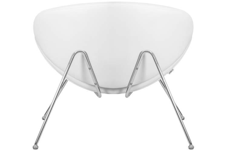 Набор 2 шт Кресло дизайнерское DOBRIN EMILY, белый винил YP17, хромированная сталь-5