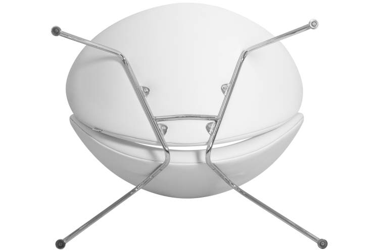 Набор 2 шт Кресло дизайнерское DOBRIN EMILY, белый винил YP17, хромированная сталь-7