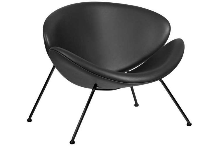 Кресло дизайнерское DOBRIN EMILY, черный винил YP16, черное основания