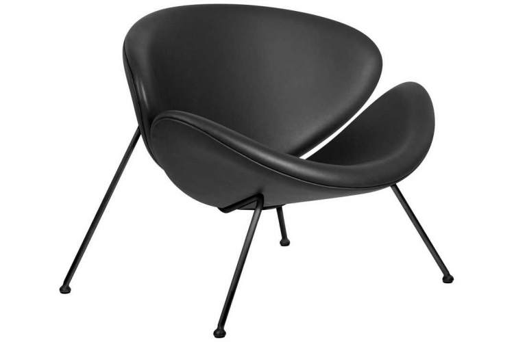 Кресло дизайнерское DOBRIN EMILY, черный винил YP16, черное основания-1