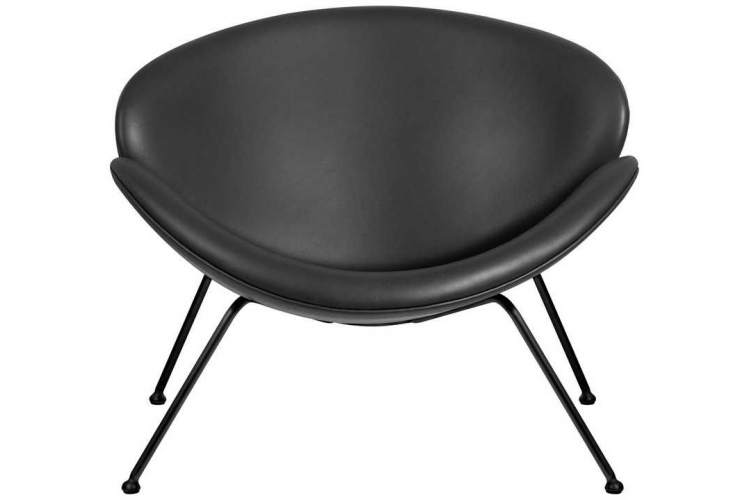 Кресло дизайнерское DOBRIN EMILY, черный винил YP16, черное основания-5