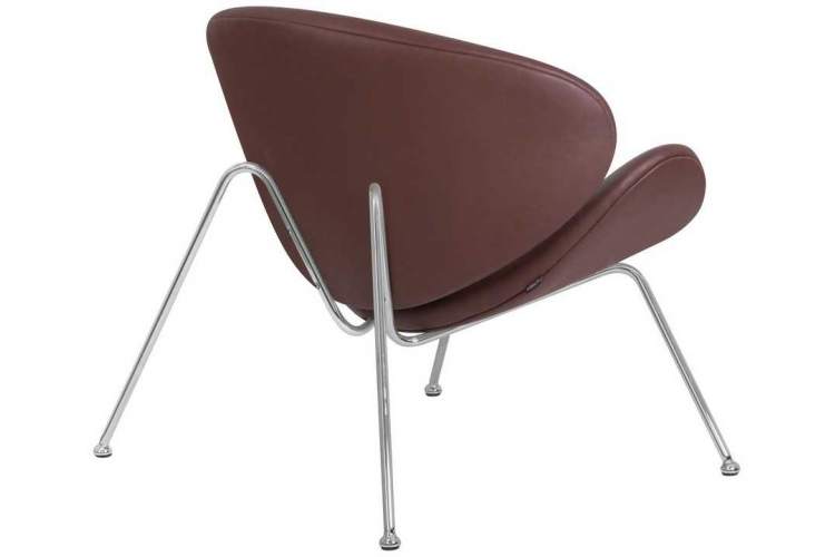 Кресло дизайнерское DOBRIN EMILY, коричневый винил YP5, хромированная сталь-3