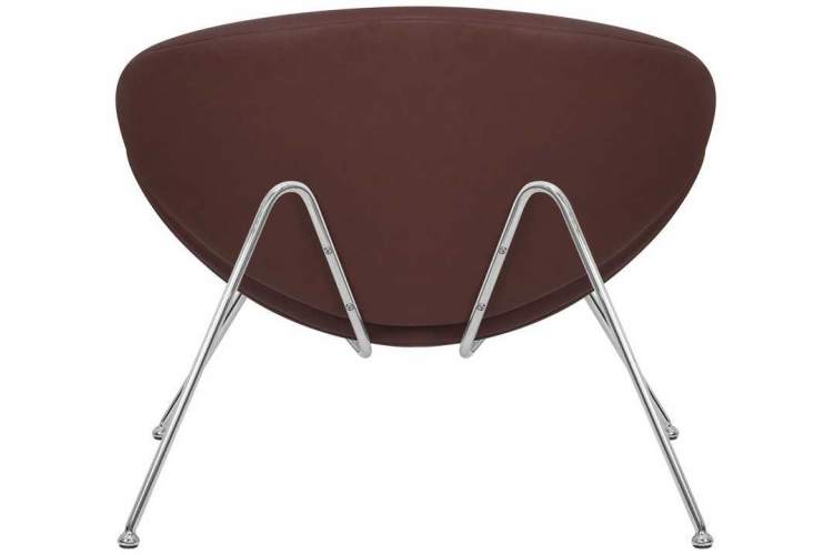 Кресло дизайнерское DOBRIN EMILY, коричневый винил YP5, хромированная сталь-4
