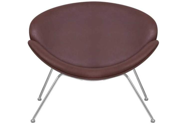 Кресло дизайнерское DOBRIN EMILY, коричневый винил YP5, хромированная сталь-5
