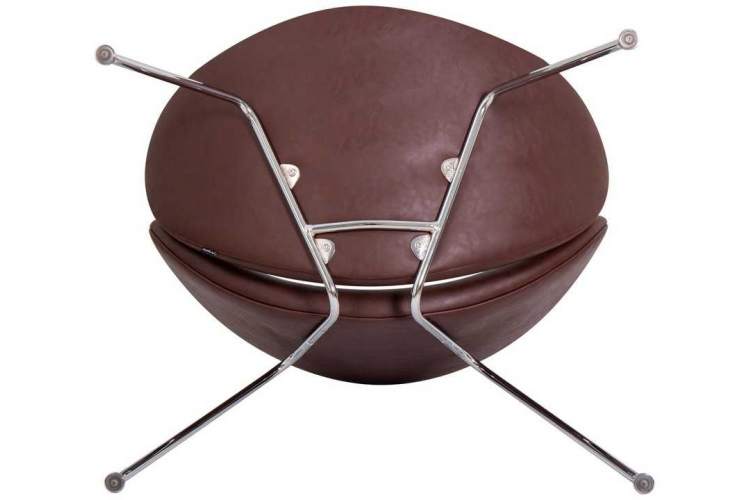 Кресло дизайнерское DOBRIN EMILY, коричневый винил YP5, хромированная сталь-6