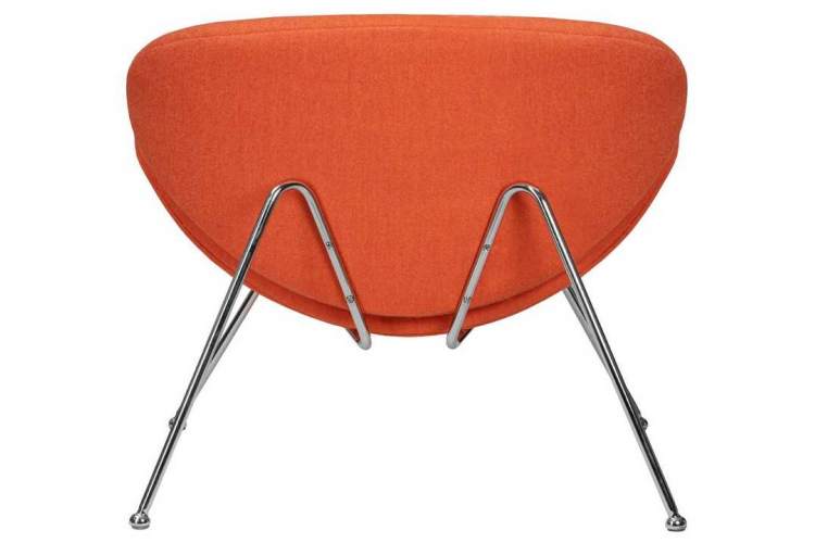 Кресло дизайнерское DOBRIN EMILY, оранжевая ткань AF, хромированная сталь-4