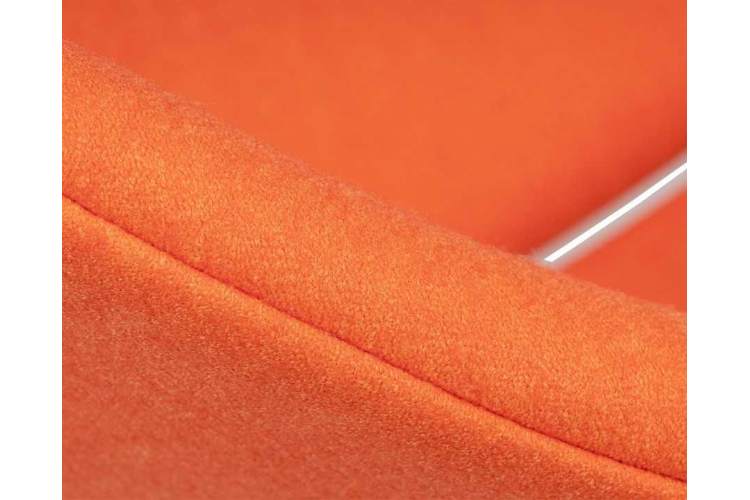 Кресло дизайнерское DOBRIN EMILY, оранжевая ткань AF, хромированная сталь-6