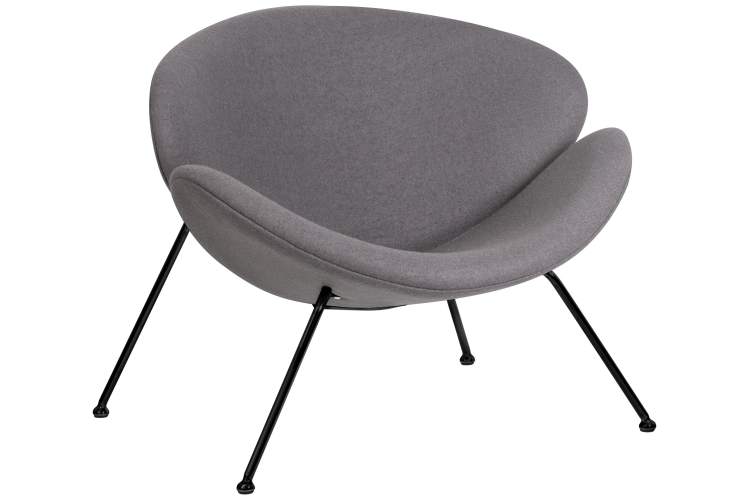 Набор 2 шт Кресло дизайнерское DOBRIN EMILY, серая ткань AF7, черное основание-1