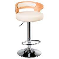 Стул барный FRED, натуральное дерево, кремовый