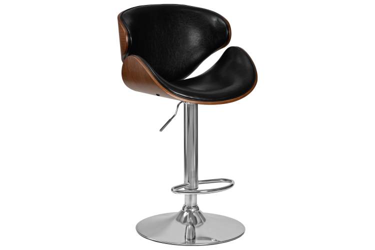 Набор 2 шт Стул барный DOBRIN KARTER, коричневое дерево, чёрный-1