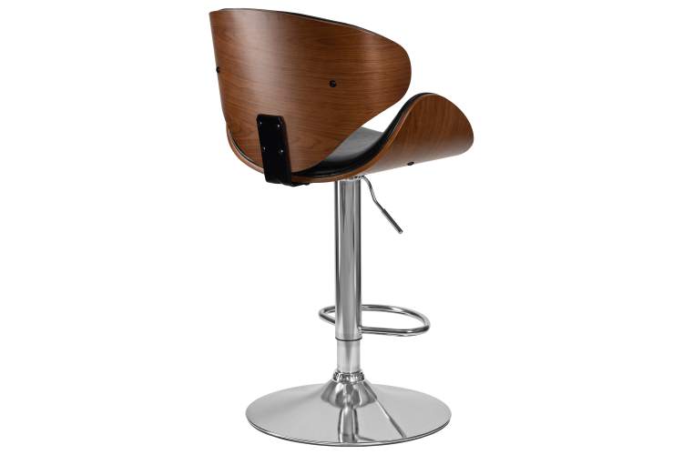 Набор 2 шт Стул барный DOBRIN KARTER, коричневое дерево, чёрный-4