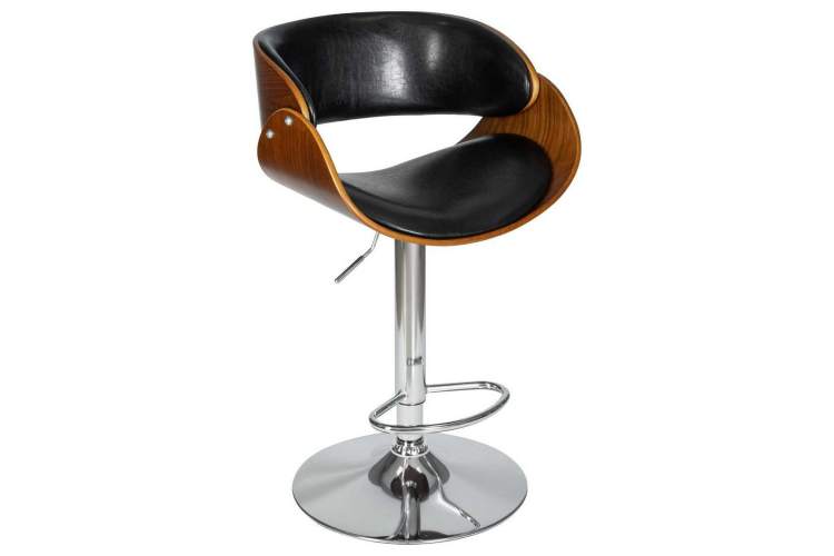 Стул барный DOBRIN JOHN, цвет сиденья черный глянец PU ABD 002-6