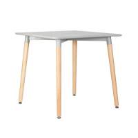 Стол обеденный SERRA, ножки светлый бук, столешница светло-серая