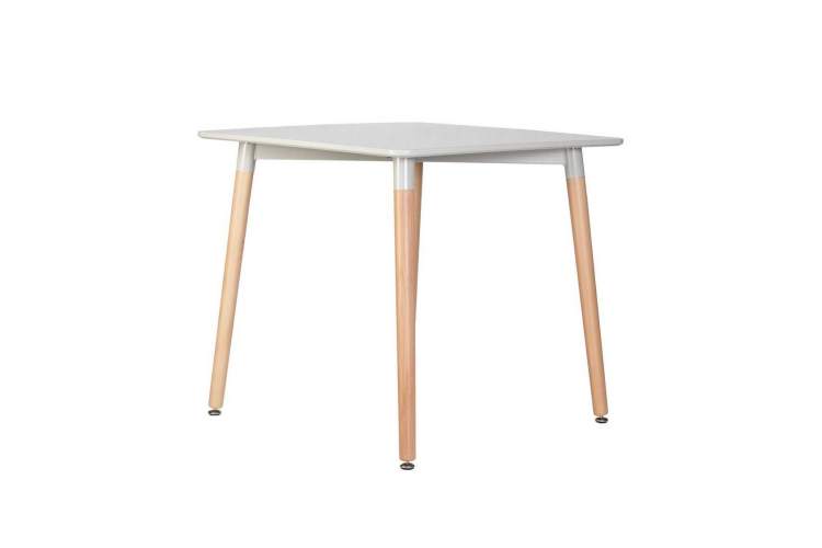 Стол обеденный DOBRIN SERRA, ножки светлый бук, столешница светло-серая-1