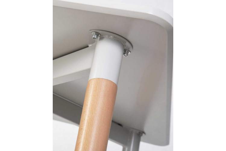 Стол обеденный DOBRIN SERRA, ножки светлый бук, столешница светло-серая-4