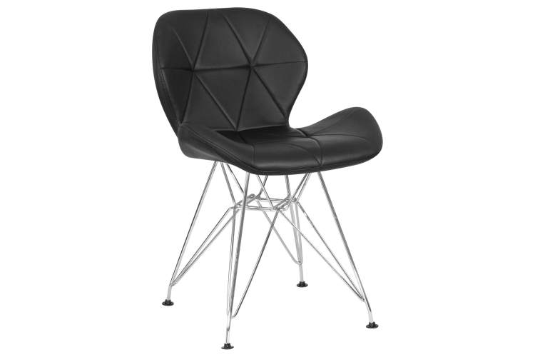 Набор 4 шт Стул обеденный DOBRIN BUTTERFLY CHROME, ножки хром, цвет чёрный-1