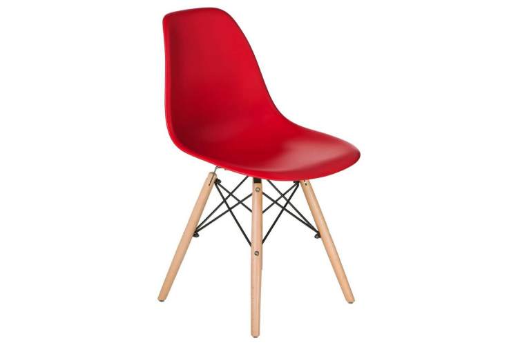 Стул обеденный LMZL-PP623, ножки светлый бук, цвет сиденья красный-1
