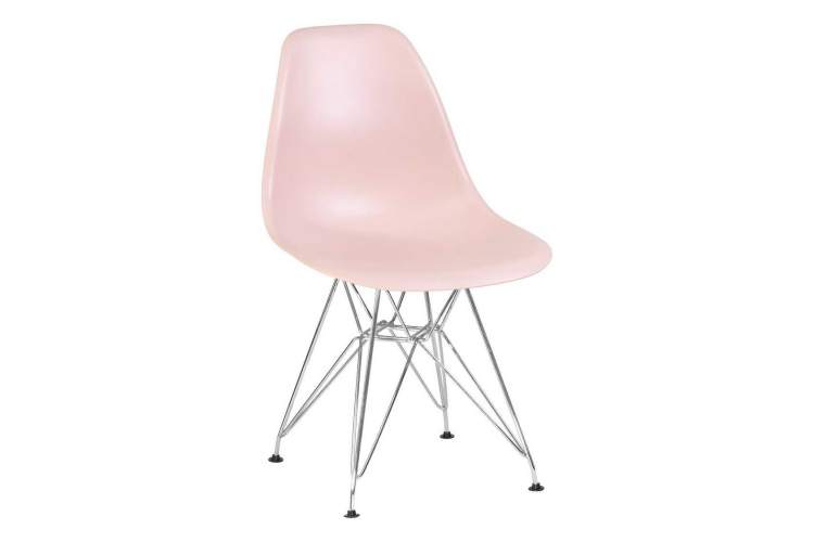 Стул обеденный DOBRIN DSR, ножки хром, цвет светло-розовый (PK-02)