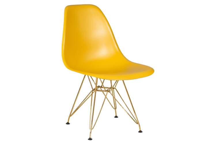 Набор 4 шт Стул обеденный DOBRIN DSR, ножки золотые, цвет горчичный (Y-03)-1