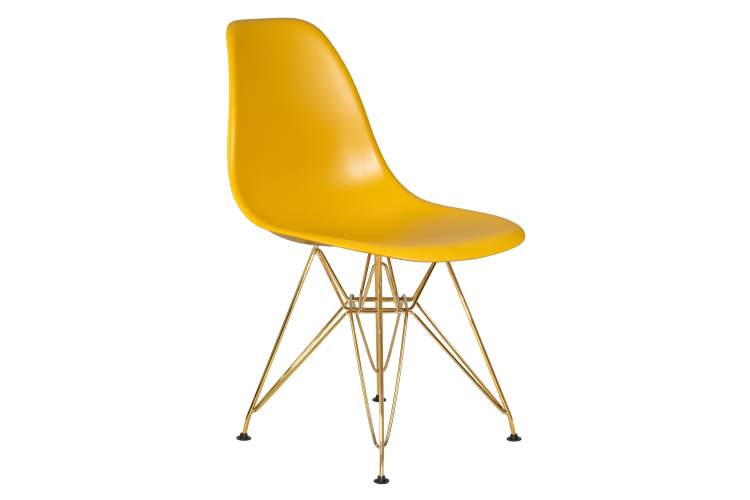 Набор 4 шт Стул обеденный DOBRIN DSR, ножки золотые, цвет горчичный (Y-03)-2