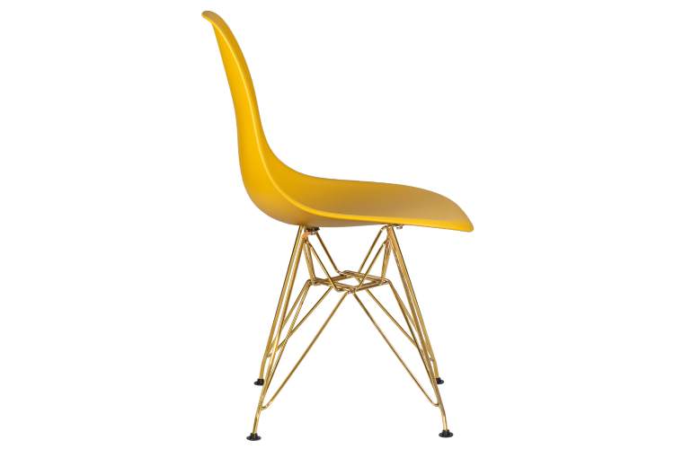 Набор 4 шт Стул обеденный DOBRIN DSR, ножки золотые, цвет горчичный (Y-03)-3