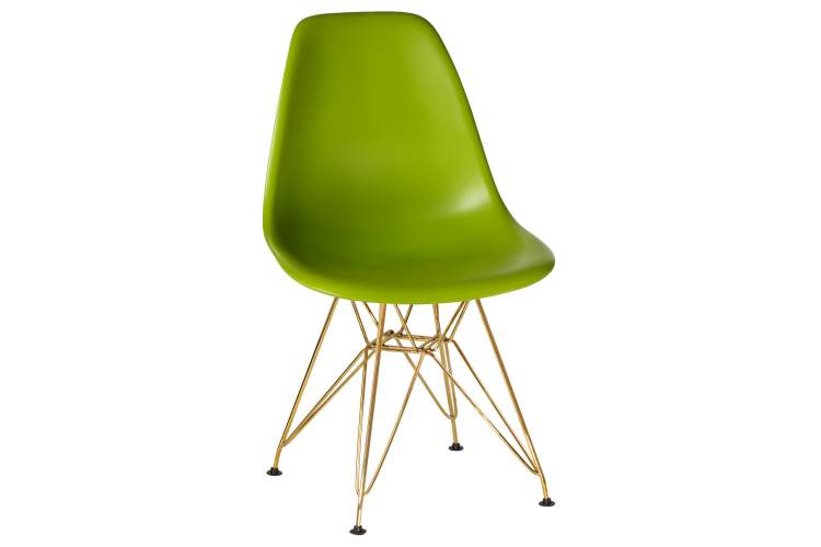 Набор 4 шт Стул обеденный DOBRIN DSR, ножки золотые, цвет салатовый (G-08)-1