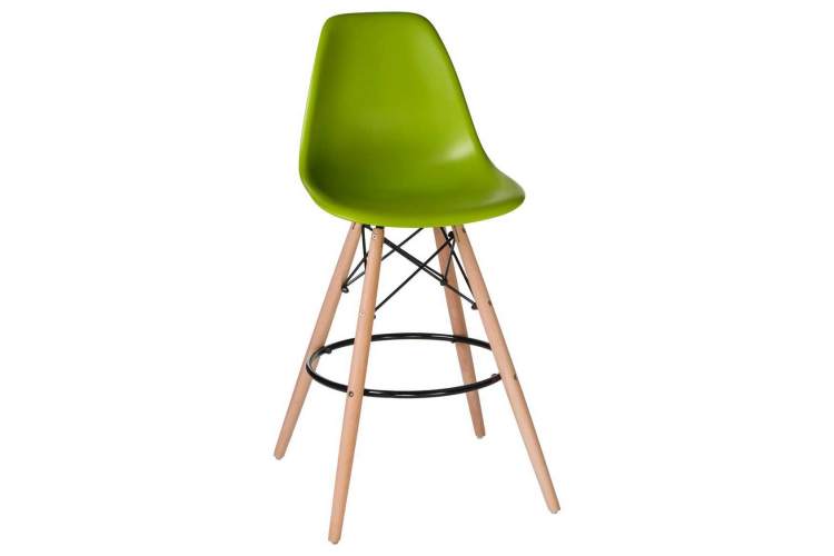 Стул барный DOBRIN DSW BAR, ножки светлый бук, цвет сиденья салатовый (G-08)