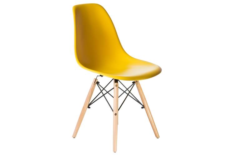 Набор 4 шт Стул обеденный DOBRIN DSW, ножки светлый бук, цвет жёлтый (Y-01)-2