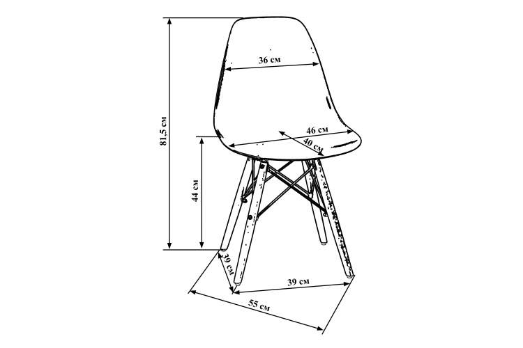 Набор 4 шт Стул обеденный DOBRIN DSW, ножки светлый бук, цвет жёлтый (Y-01)-6