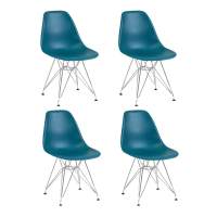 Набор 4 шт Стул обеденный DOBRIN DSR, ножки хром, цвет морской волны (G-05)