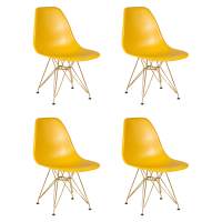 Набор 4 шт Стул обеденный DOBRIN DSR, ножки золотые, цвет горчичный (Y-03)