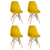 Набор 4 шт Стул обеденный DOBRIN DSW, ножки светлый бук, цвет жёлтый (Y-01)