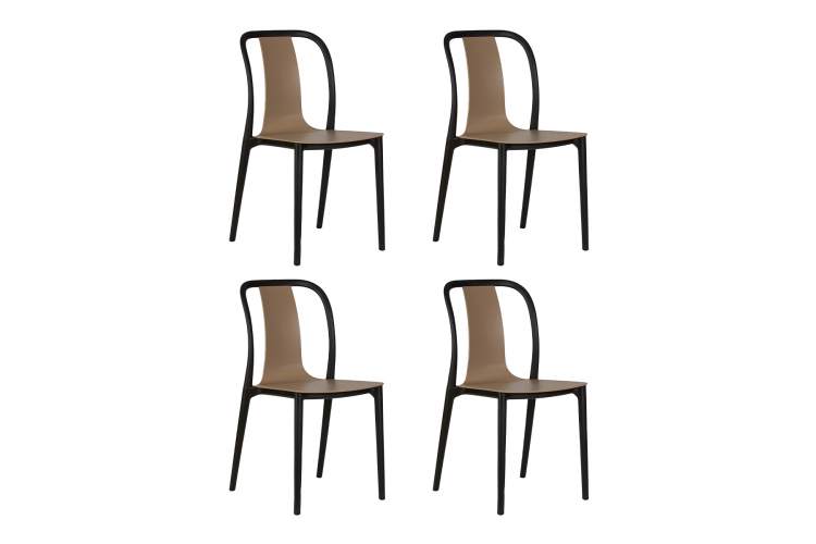 Набор 4 шт Стул обеденный DOBRIN ADAM, черный/бежевый