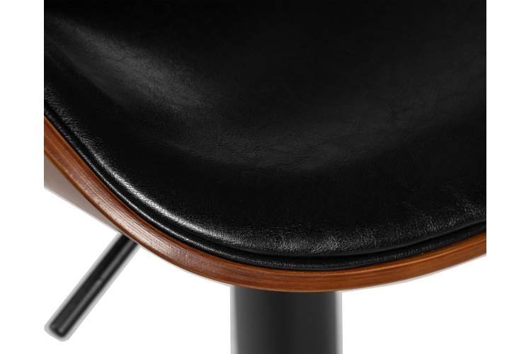 Набор 2 шт Стул барный DOBRIN KARTER BLACK, коричневый орех дерево (BWW), черный PU-7