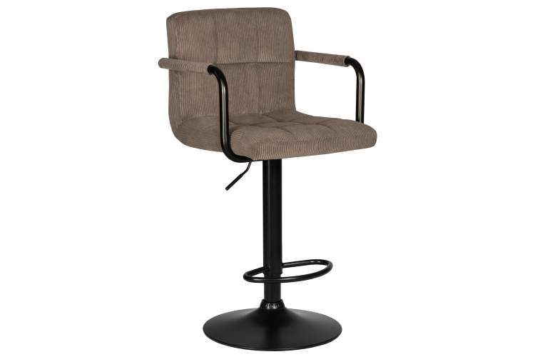 Набор 2 шт Стул барный DOBRIN KRUGER ARM BLACK, какао вельвет (LAR-E2041-05)-1