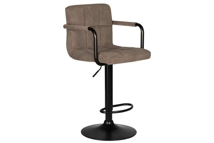 Набор 2 шт Стул барный DOBRIN KRUGER ARM BLACK, какао вельвет (LAR-E2041-05)-2