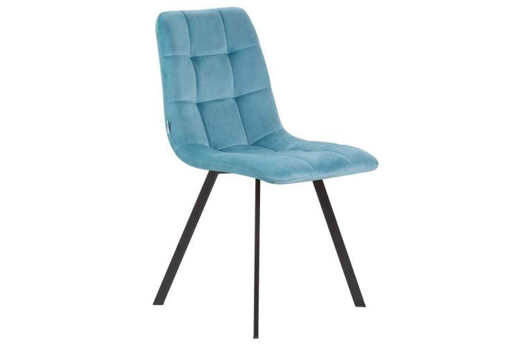 Стул обеденный DOBRIN ALEX SQUARE, черные матовые ножки, морской волны велюр (V108-57)-1