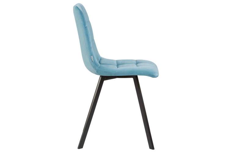 Стул обеденный DOBRIN ALEX SQUARE, черные матовые ножки, морской волны велюр (V108-57)-2