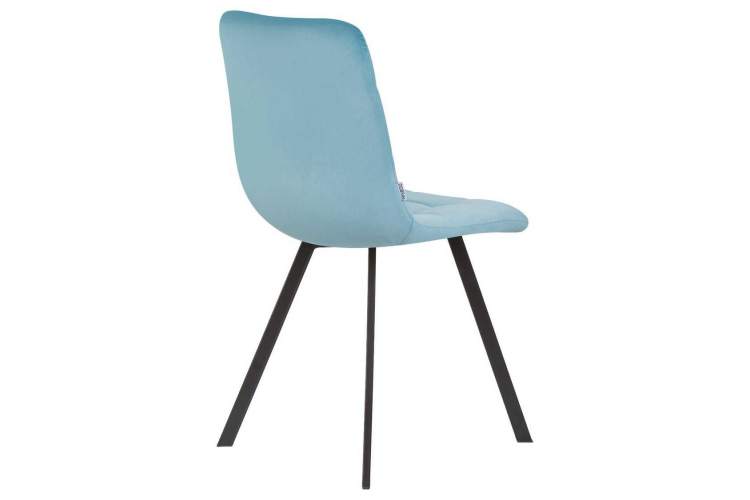 Стул обеденный DOBRIN ALEX SQUARE, черные матовые ножки, морской волны велюр (V108-57)-3