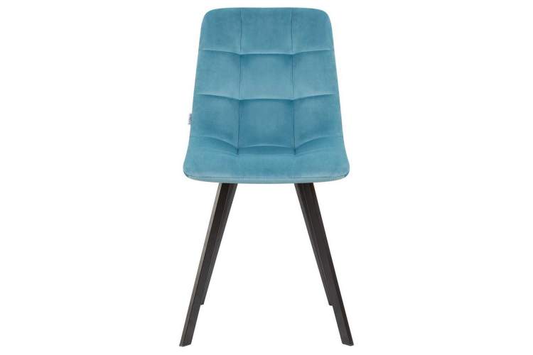 Стул обеденный DOBRIN ALEX SQUARE, черные матовые ножки, морской волны велюр (V108-57)-5