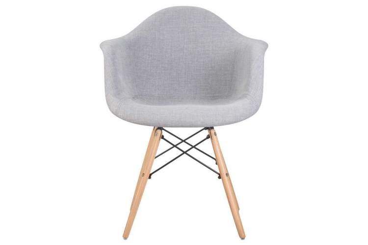 Стул обеденный DOBRIN DAW MONICA, ножки светлый бук, сиденье 009 коричневая клетка, бежевая ткань-5