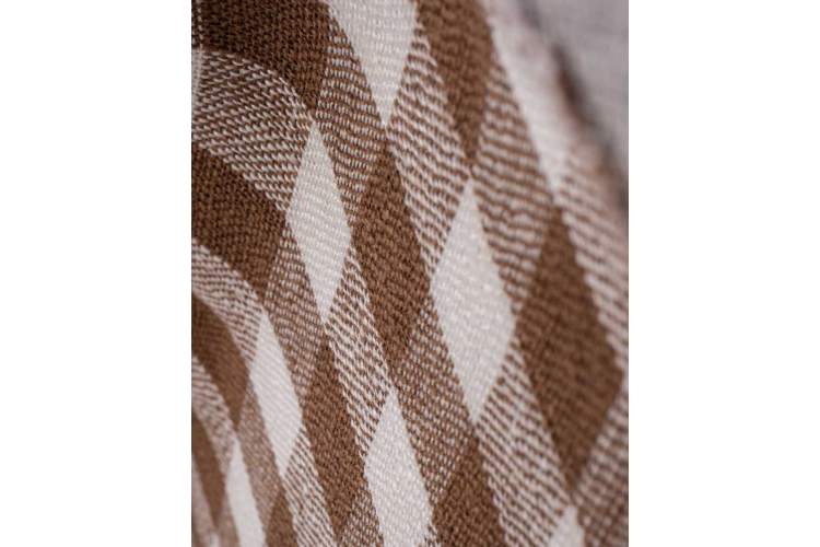 Стул обеденный DOBRIN DAW MONICA, ножки светлый бук, сиденье 009 коричневая клетка, бежевая ткань-8