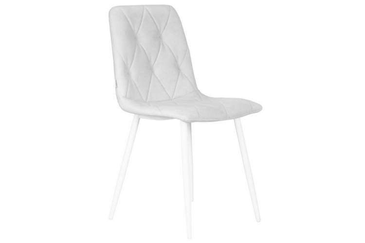 Стул обеденный DOBRIN CHILLY ROMBO, Светло-серый Simple 29, основание белое-1