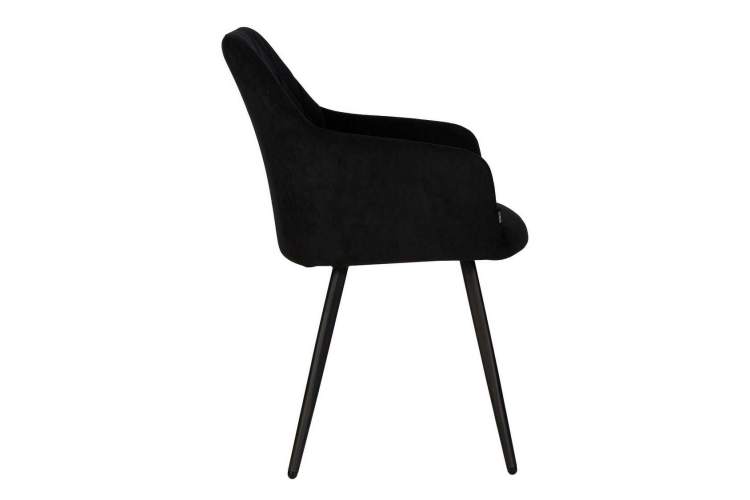 Стул обеденный DOBRIN ROBY, ЭМАЛЬ ЧЕРНЫЙ МУАР велюр Catania Black-2