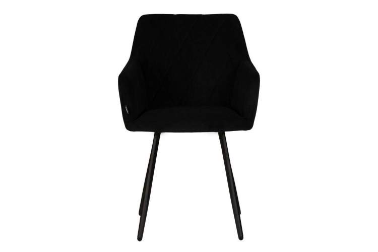 Стул обеденный DOBRIN ROBY, ЭМАЛЬ ЧЕРНЫЙ МУАР велюр Catania Black-5