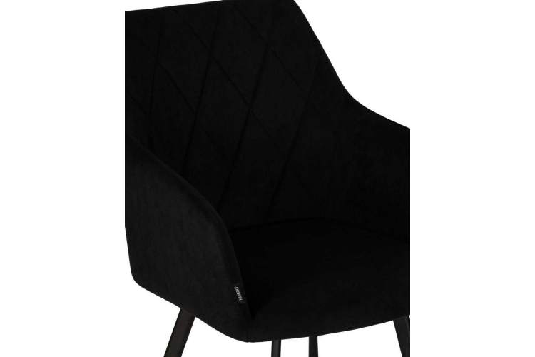 Стул обеденный DOBRIN ROBY, ЭМАЛЬ ЧЕРНЫЙ МУАР велюр Catania Black-7